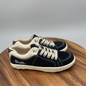 Simple Shoes Womens Size 8 Black Suede Casual Comfort Skate School Walk Sneakers